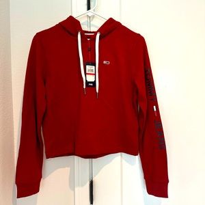 Red cropped hoodie- Tommy Hilfiger